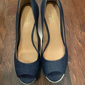 COACH blaine espadrille
wedge in "denim"